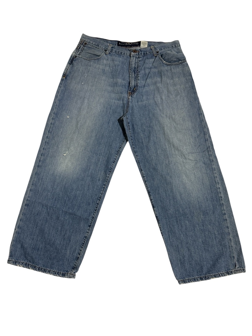 Vintage Y2K Nautica Jeans Mens Baggy Wide Leg Denim Medium Wash Pants 38x30 VTG